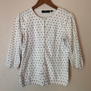 GNW brand micro polka dot 3/4 sleeve cardigan